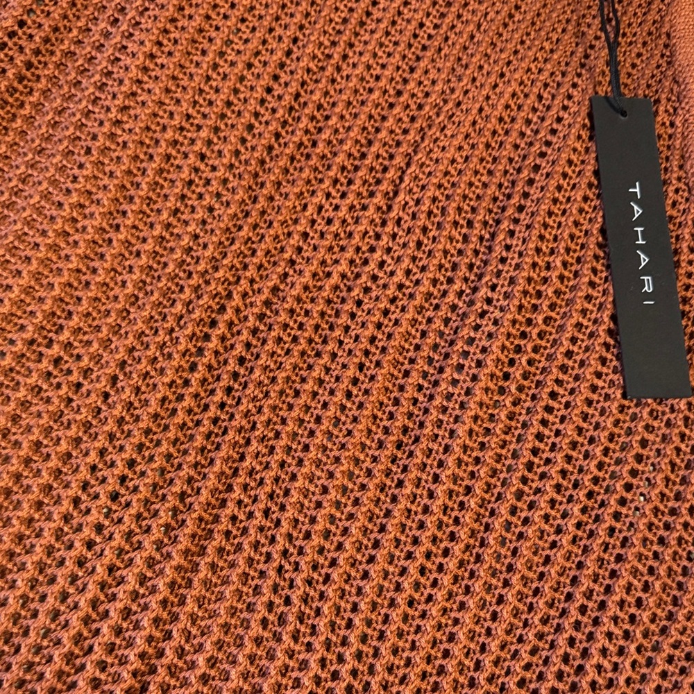 Tahari Rust Knit Swim Coverup - Picture 4 of 4
